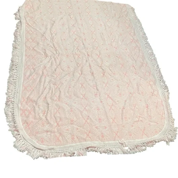 Sears Bellissimo 1960's Pink Brocade Bedspread Made In Italy FULL/Queen 69X88 - Picture 3 of 10